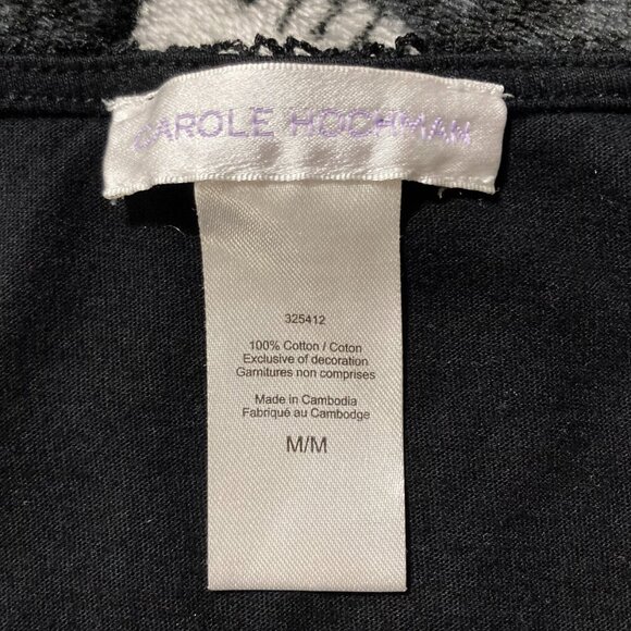 CAROLE HOCHMAN Black stretchy cotton v-neck tank top ~ SMALL MEDIUM goth shirt - Picture 2 of 14